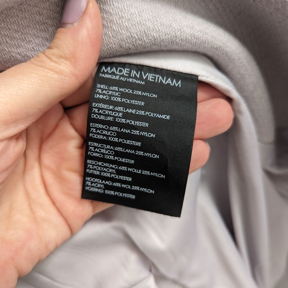 Club Monaco Woman’s Lavender Sogand Wool OverCoat - Picture 9 of 14